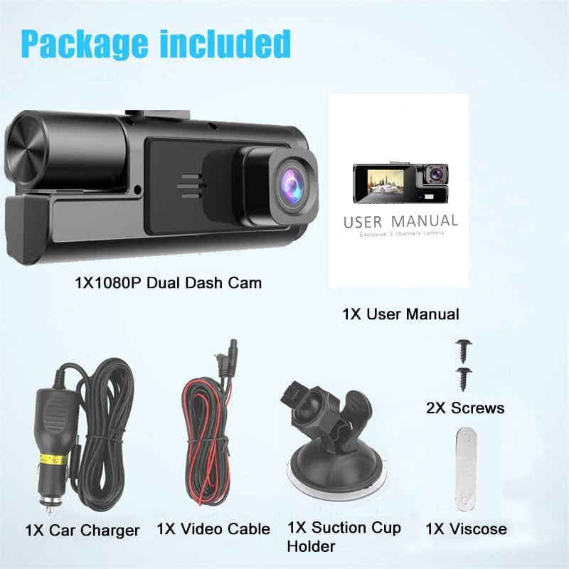 Onward Wifi Dash Cam — Front & Inside, Night Vision, 32GB Included