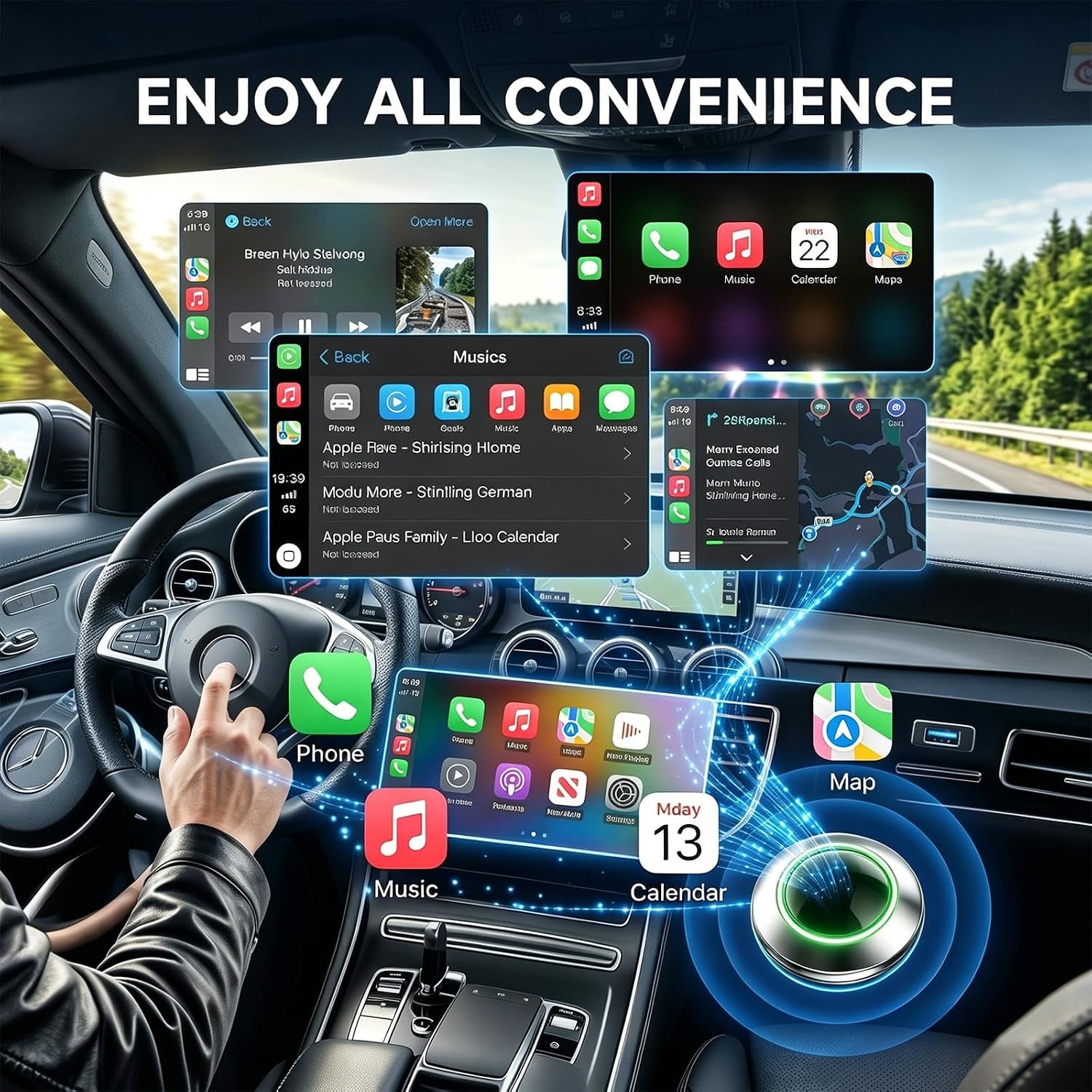 Onward Wireless Carplay Adapter — Plug & Play, No More Cords