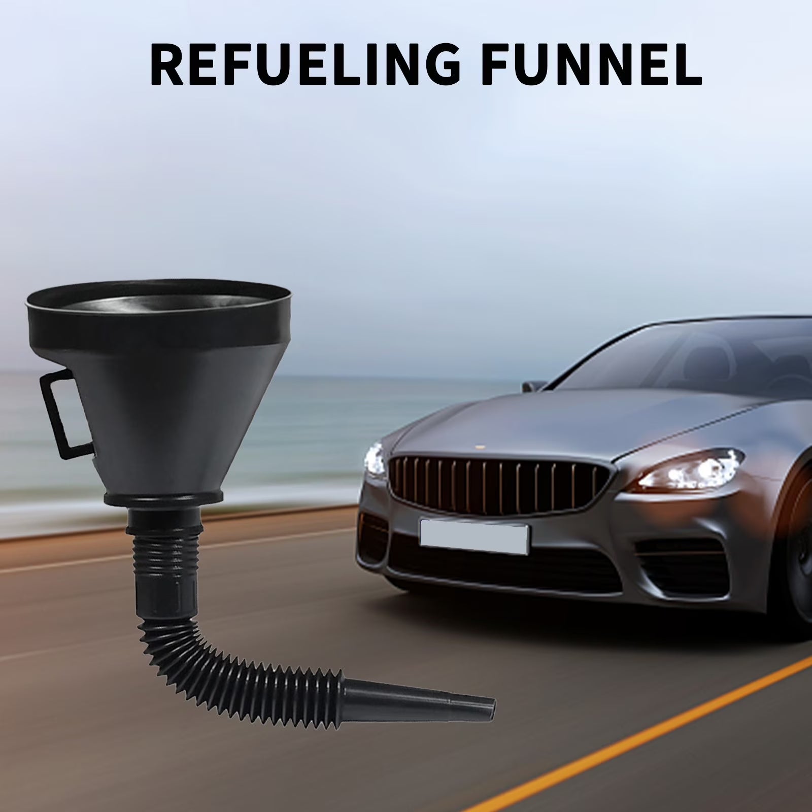 Car Accessories Refueling Funnel Car Motorcycle Refueling Funnel Hopper with Mesh Injection Molding Funnel Road Trip Emergency Tool on Clearance