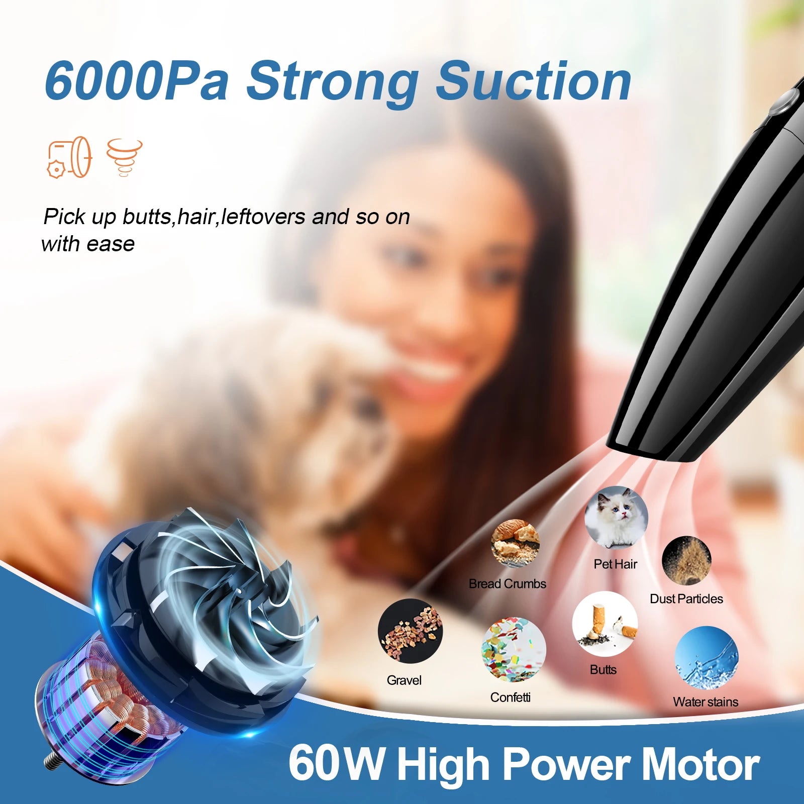 Onward Portable Car Vacuum — 6000PA Suction