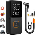 Tire Inflator Portable Air Compressor, Bike Pump with Gauge | 4000Mah, 150PSI, Fast Inflation, Auto Off, Easy Operation, LED Light, Portable Air Pump for Car Tires, Bike, Motocrycle,Balls