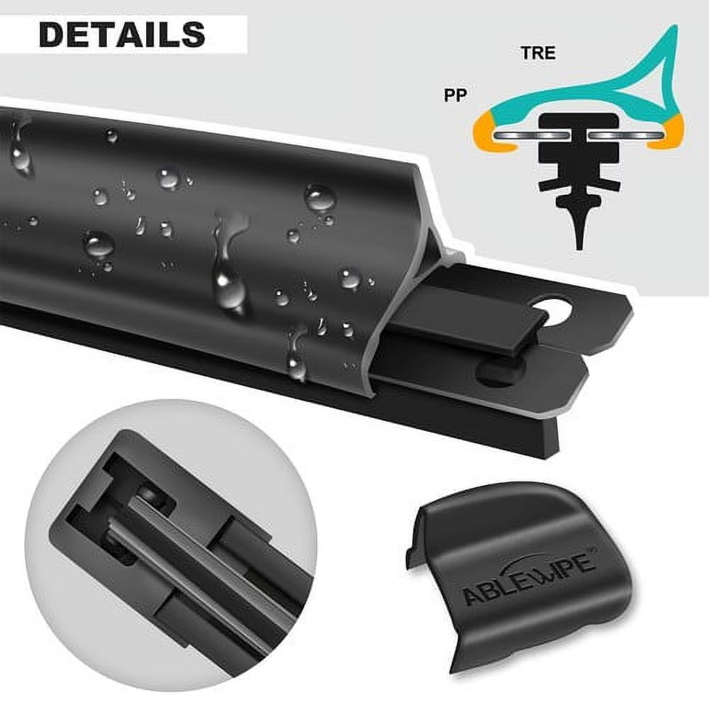 26"+19" Quality All Season Beam Windshield Wiper Blades (Set of 2)