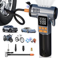 Tire Inflator Portable Air Compressor - 8 in 1 Air Pump, Window Breaker, Seatbelt Cutter, Ball Pump, Bike Pump, Digital Tire Pressure Gauge, SOS, Flashlight, Tech Gadgets Car Accessories